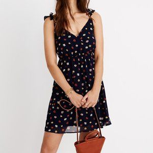 Madewell Ruffle-Strap Wrap Dress in Confetti Flora